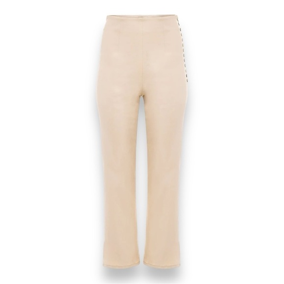 Norte Organic Cotton Cream Pantin Straight leg Pants & Ares Crop Top Coord Set - Picture 6 of 15